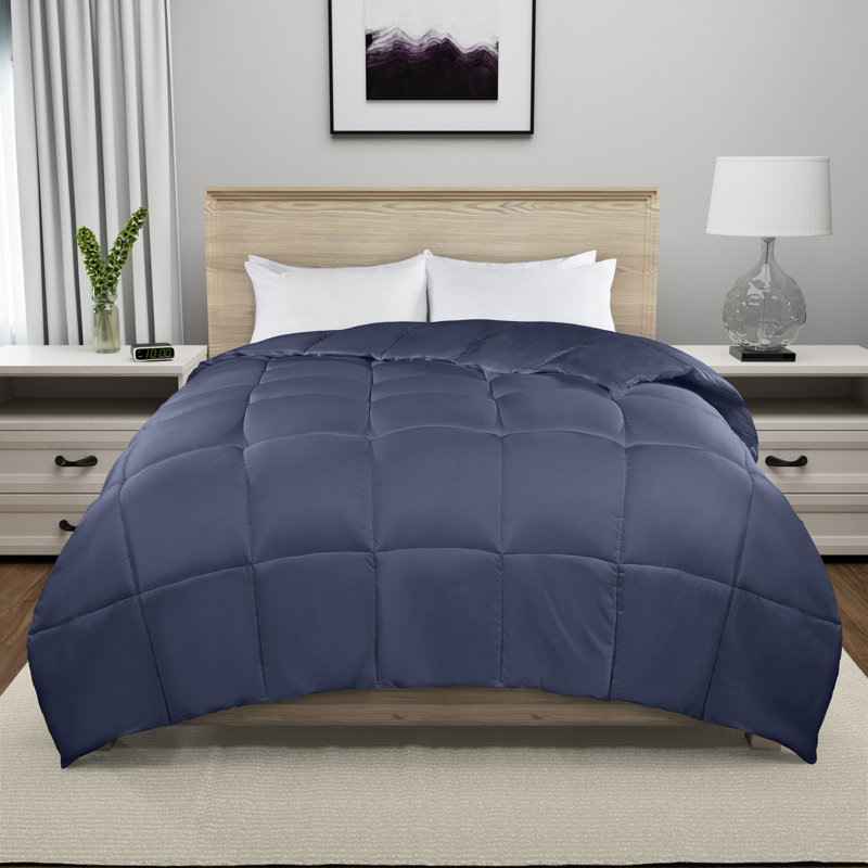 Édredon toutes saisons en mélange de duvet et de plumes, Lit simple, Bleu