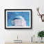 Blue Domed Church In Santorini Painting - Single Picture Frame Print on MDF-56633316-56633319