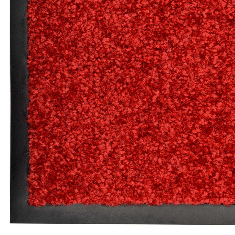 Deirore Non-Slip Indoor / Outdoor Doormat, 0.9cm H x 120cm W x 90cm L, Red