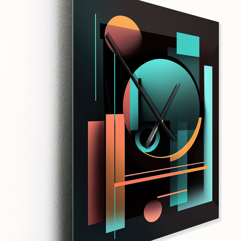 Minimal Bauhaus Dimensions II - Horloge murale géométrique moderne, Très grand