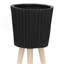 S / 2 DÉCORSEUR RIDGED 10/12 "AVEC PIEDS EN BOIS, NOIR (KD)