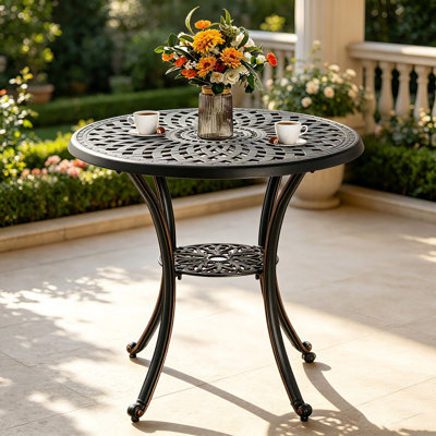 Ensemble de 3 pièces de table bistro et chaises d'extérieur en métal Cast Aluninum