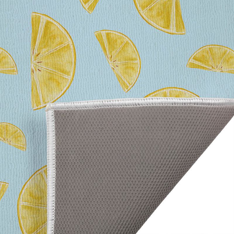 Tapis de toilette rectangulaire absorbant et antidérapant Summer Lemon