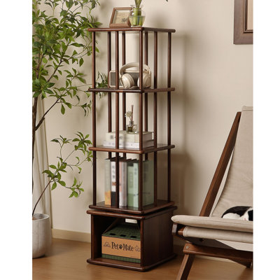 Rotating solid wood bookcase