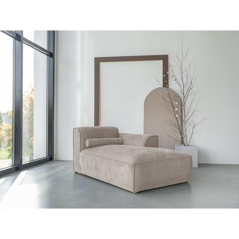 Flex Felix Upholstered Chaise Lounge, Right Hand Facing, Dark Beige