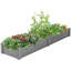 Lit de jardin surélevé surélevé grande boîte à fleurs longue sans outil en bois massif gris 96 x 28 x 10 po