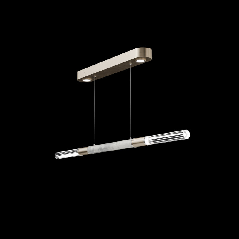 Antonia 4 - Light LED Pendant, Nickel/Soft Gold Leaf/Smoke