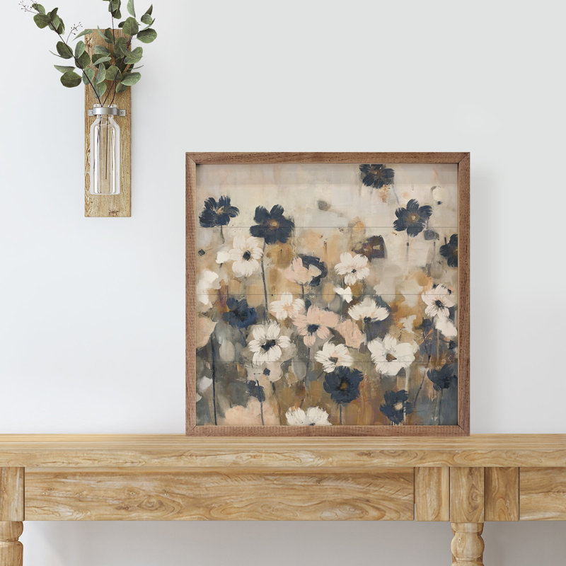 Fleurs abstraites 2 bleues par Nina Blue, H 4 po x l 4 po