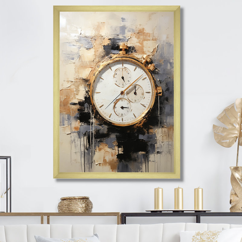 Minimalisme montre de luxe IV sur toile, Cadre doré simple, H 40 po x l 30 po x P 1,5 po