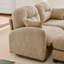 Causeuse 140 po à dossier capitonné en tissu chenille avec 2 repose-pieds, mousse haute densité facile à installer-116743683