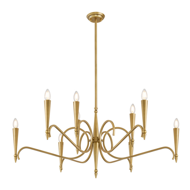  Tremont 9-Light Chandelier in Riviera Brass, 17.25" H x 38" W x 38" D, 9 Lights