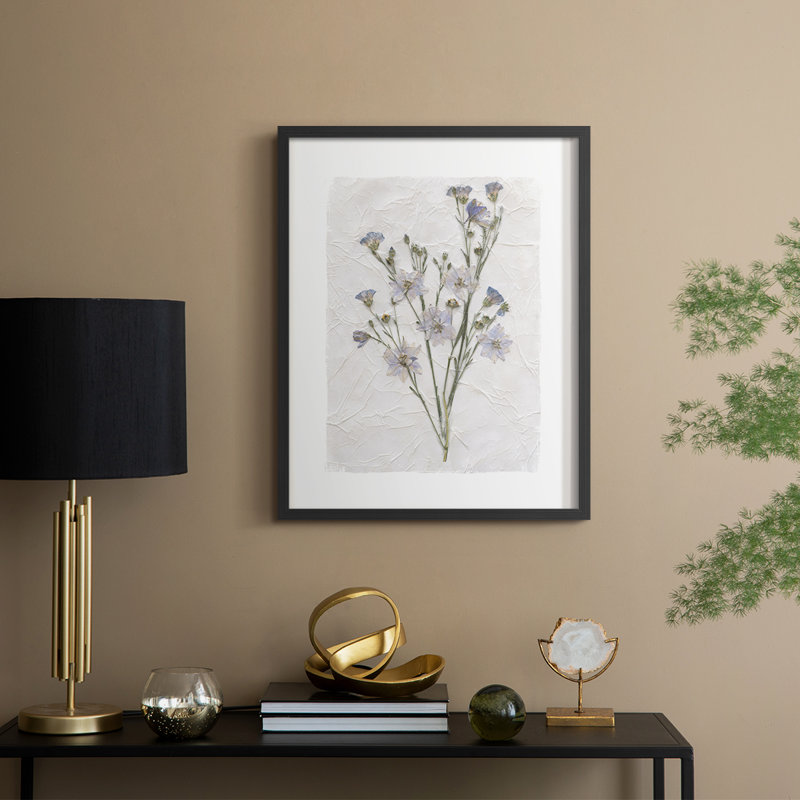 Decoupage Floral II, reproduction encadrée - bois massif, Noir, noir, noir, noir, H 15 po x l 12 po