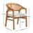 Stanley Wooden Dining Chairs with Cane Back & Upholstered Seat-967949083-949471483