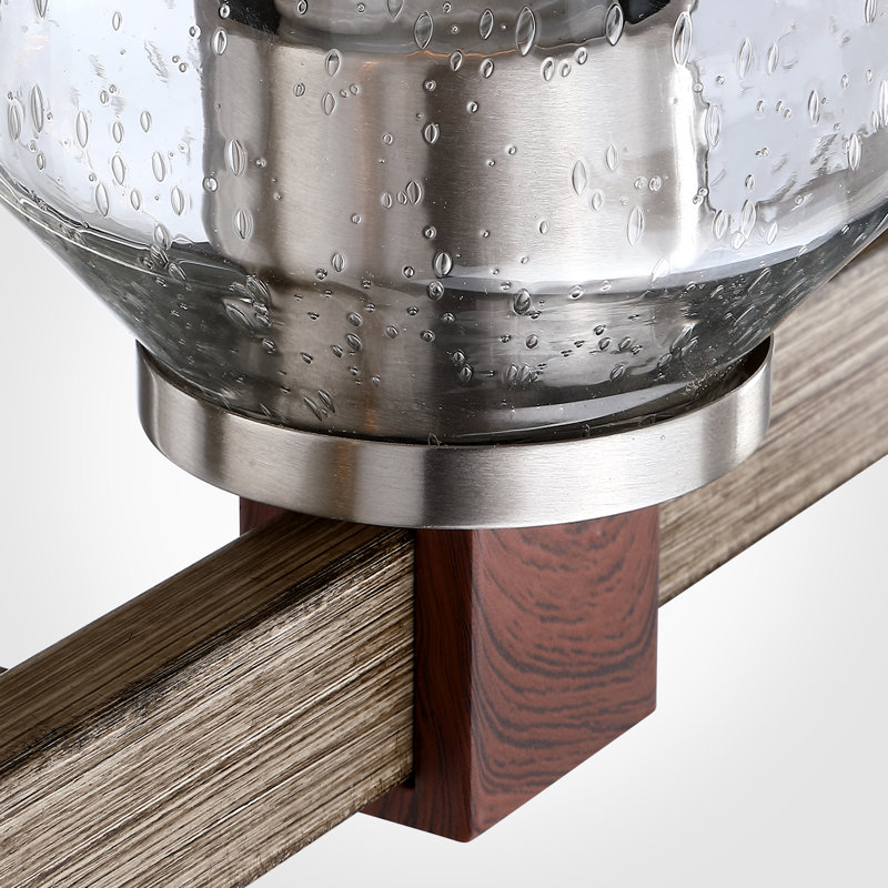 Éclairage pour meuble-lavabo en verre nickelé brossé à 3 lumières Sigurd