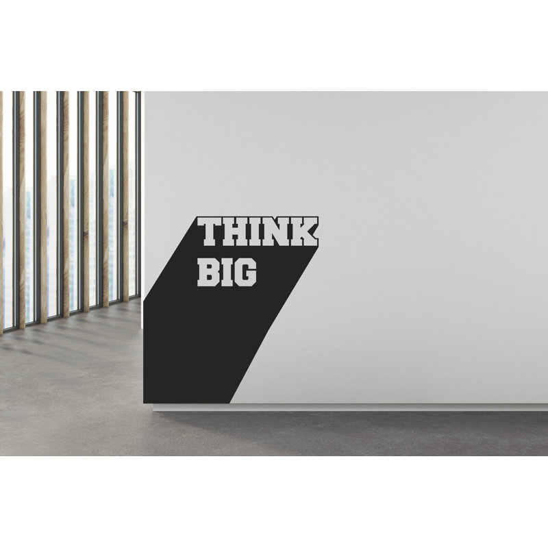 Adhésif décoratif de bureau «Think Big», autocollant pour bureau, H 44 po x l 47 po, Noir