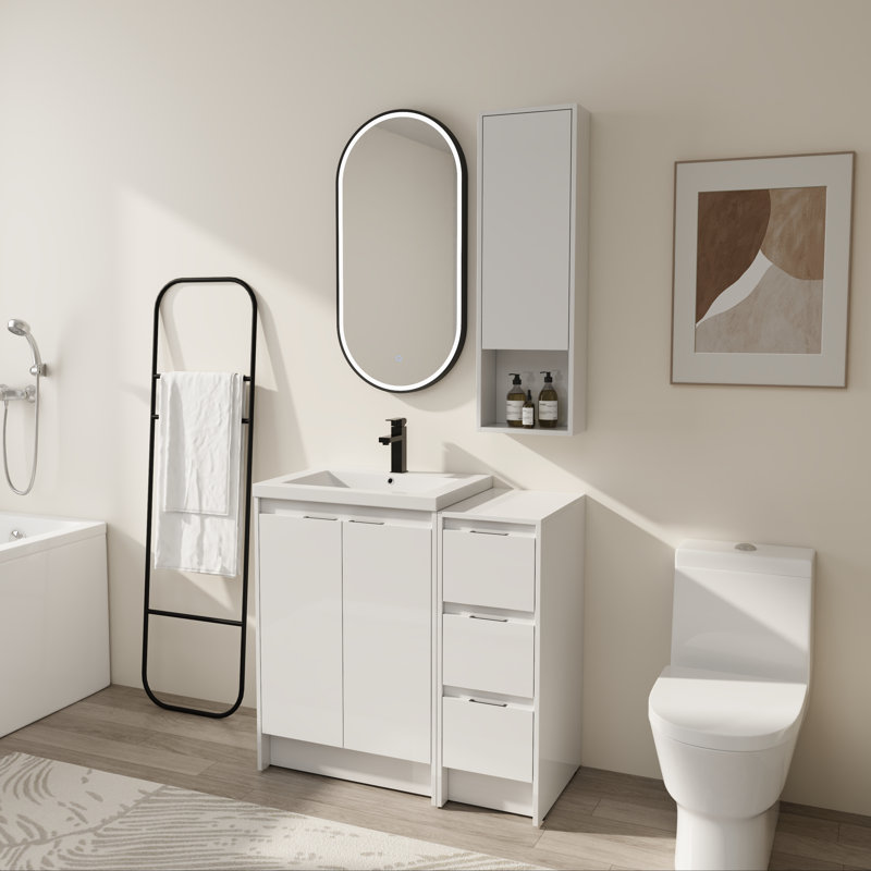 36'' Single Bathroom Vanity Set with Resin Top