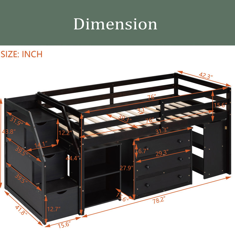 Lit pour enfant Jacori, Espresso