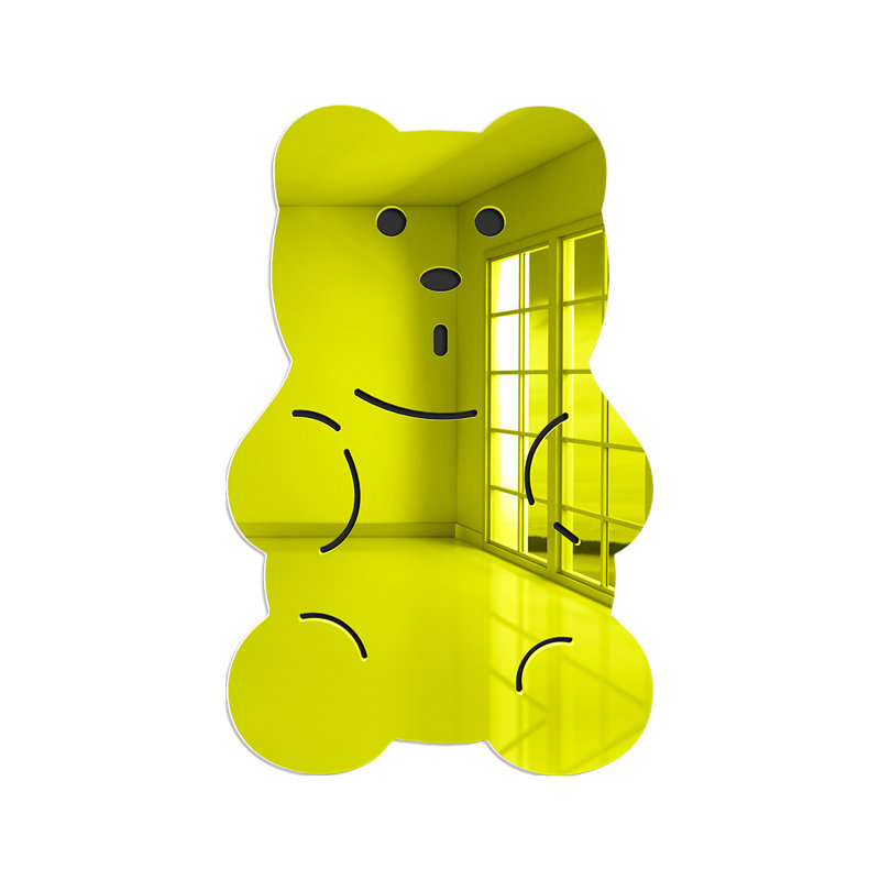 Gummy Bear Candy Mirror Wall Decor, 19" H x 12" W x 1" D, Yellow
