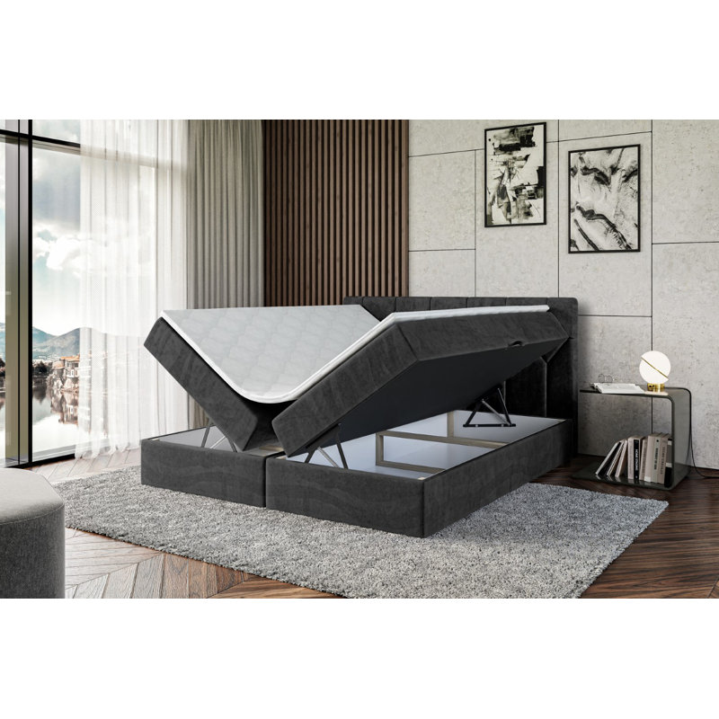 Bed, 140 x 200cm, Black