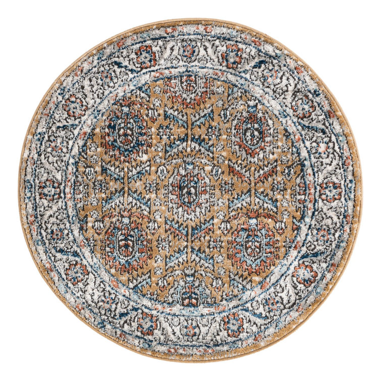 Weingartner Performance Mustard Yellow/Ivory/Blue Rug