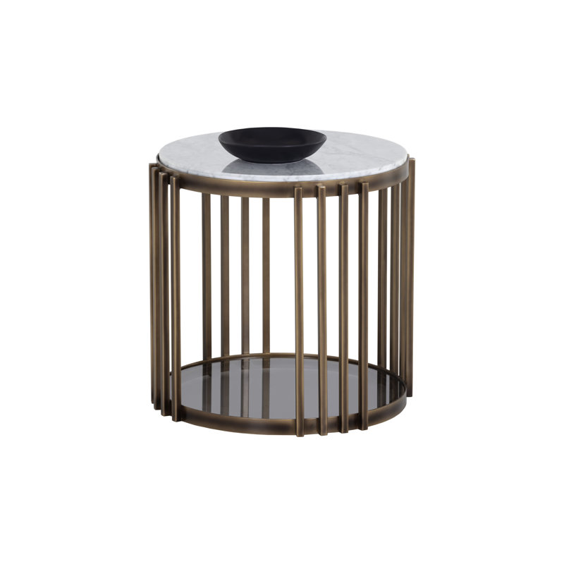 Naxos Marble and Glass End Table