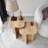 Modern Oak Side Table Set (2 Pieces), 15.7 x 19.7 x 15.7 & 15.7 x 21.7 x 15.7 inches | 100% Melamine Coated Particle Board, Thickness: 0.71 inches | Stylish Scandinavian Design, Ideal for Living Room & Bedroom-619432888