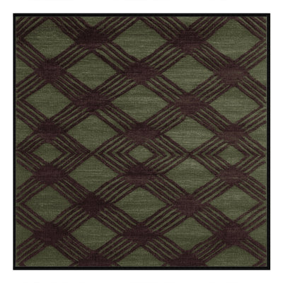 Tapis brun treillis lavable à la machine