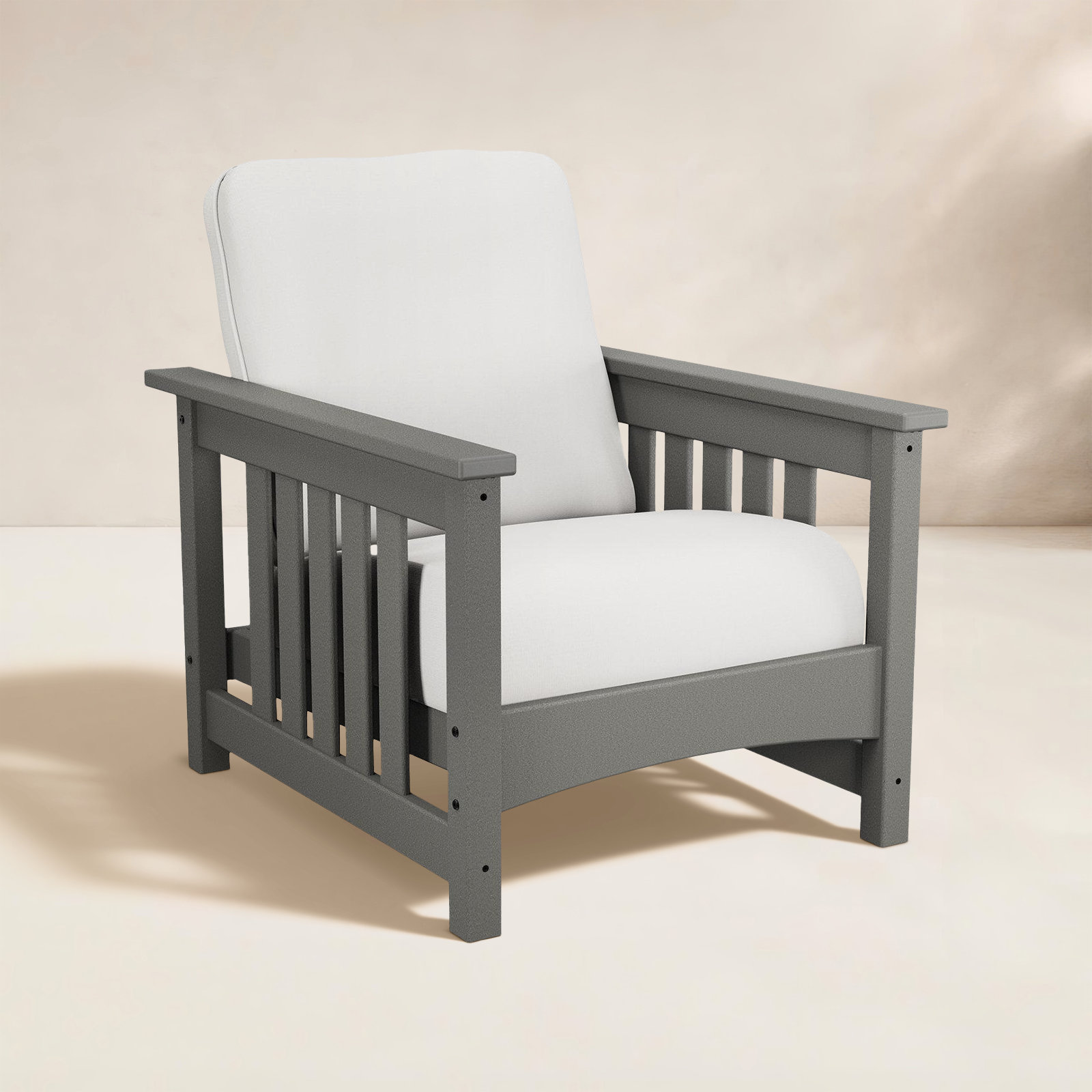 Club Outdoor Lounge Chair, Canvas Natural Sunbrella® Canvas, Light Gray