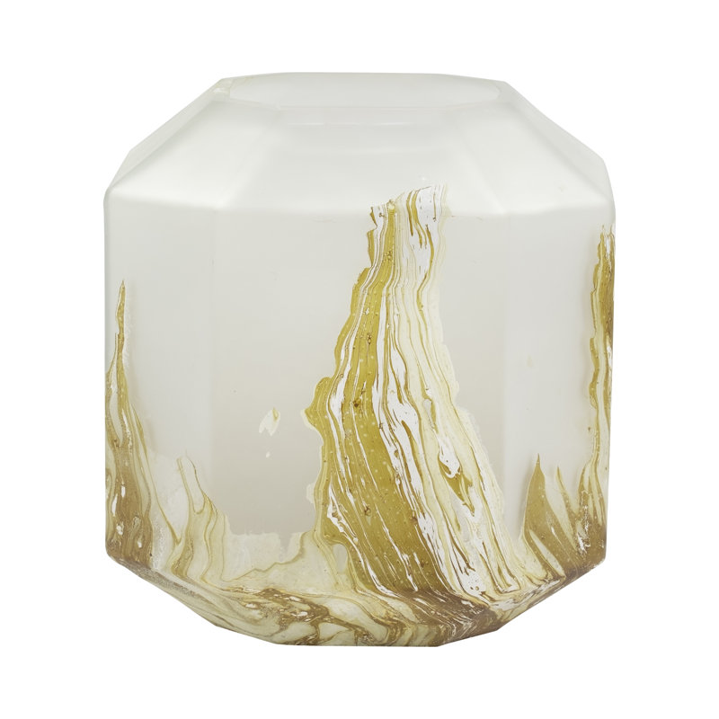 Vase en verre artisanal, design tourbillon organique dans une élégance vert olive, pièce audacieuse de 10 po, collection de vases en verre décoratifs