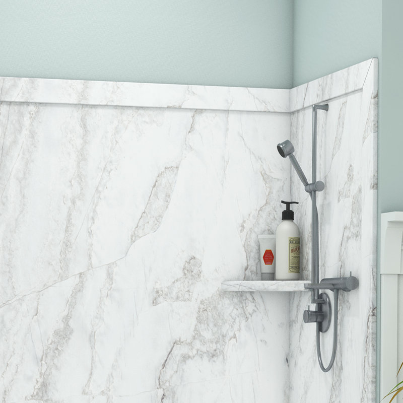 FlexStone Elite 60"W x 32"D x 60"H Alcove Bathtub Surround in Calypso, Calypso