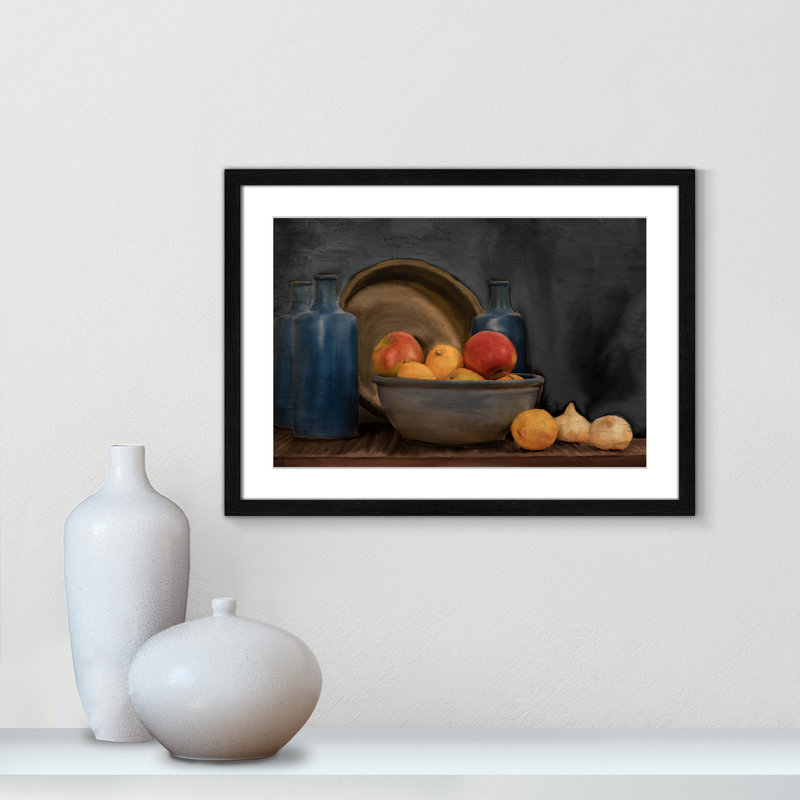 Chantilly Fruit and Jars - Picture Frame Print, Black, 23" W 17" H x 0.75" D