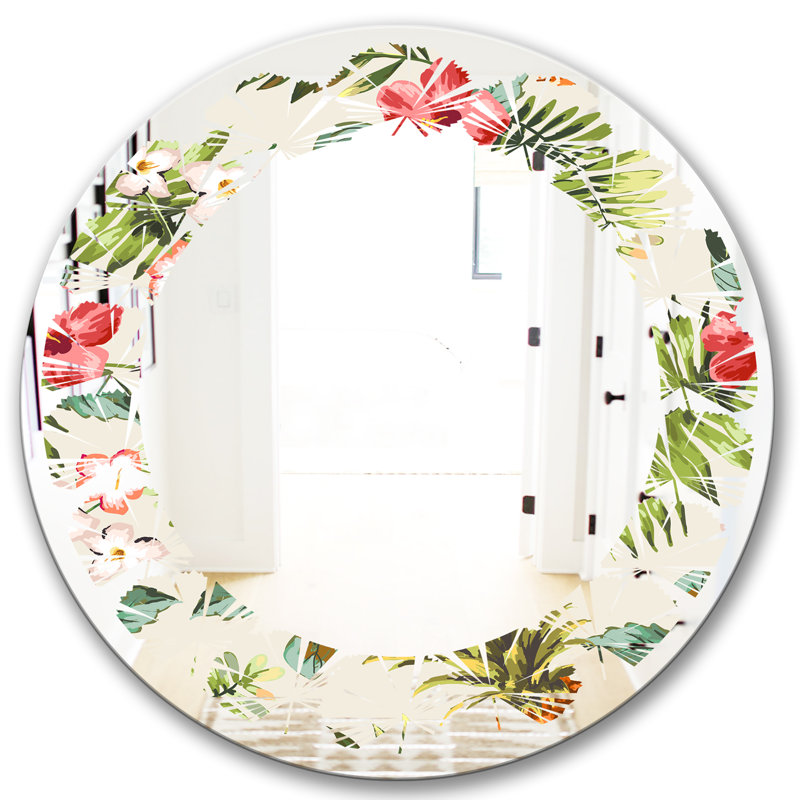 Miroir mural Glam, H 31,5 po x l 31,5 po, Fleurs de quadrilobe I