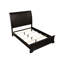 Lit double en placage de bois massif avec placage et placage de bois