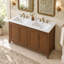 Lavabo rectangulaire double lavabo en céramique blanche de 122 cm (48 po) de largeur pour deux personnes, sans robinetterie.