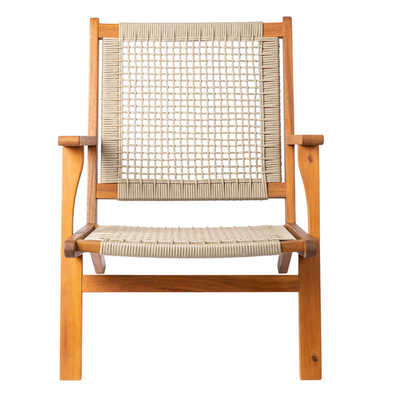 Vega Teak Midcentury Modern Outdoor Chair in Natural Finish
