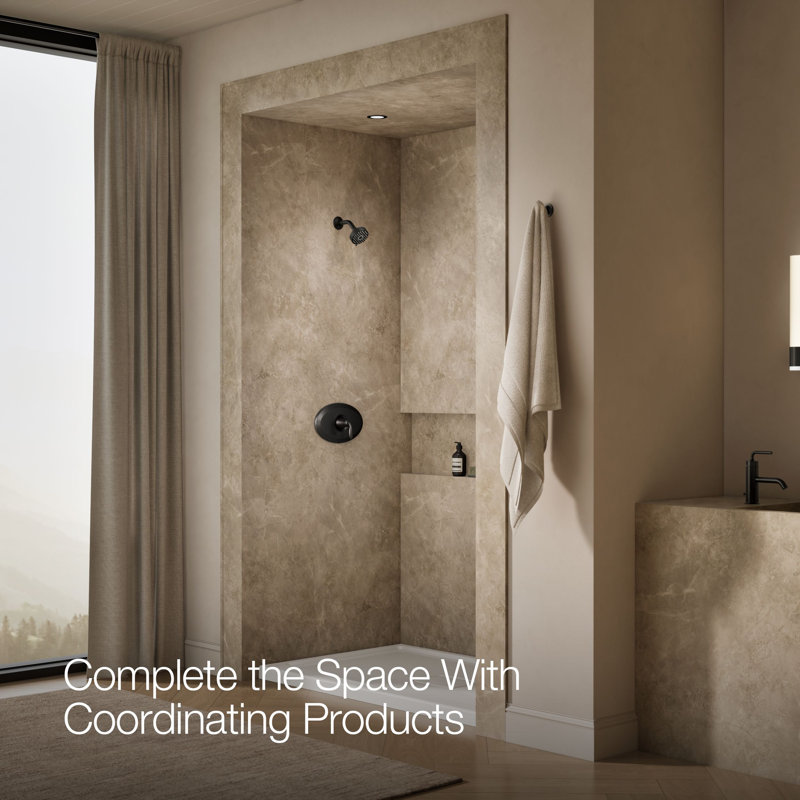 Remodel Rite-Temp Shower Trim Kit With 2.5 Gpm, Matte Black