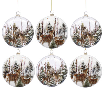 Deer Forest Ball Ornament, 5.5 Inches