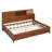 Wooden Daybed with 3 Storage Drawers, Upper Soft Board, shelf, and a set of Sockets and USB Ports-97691159-123252412