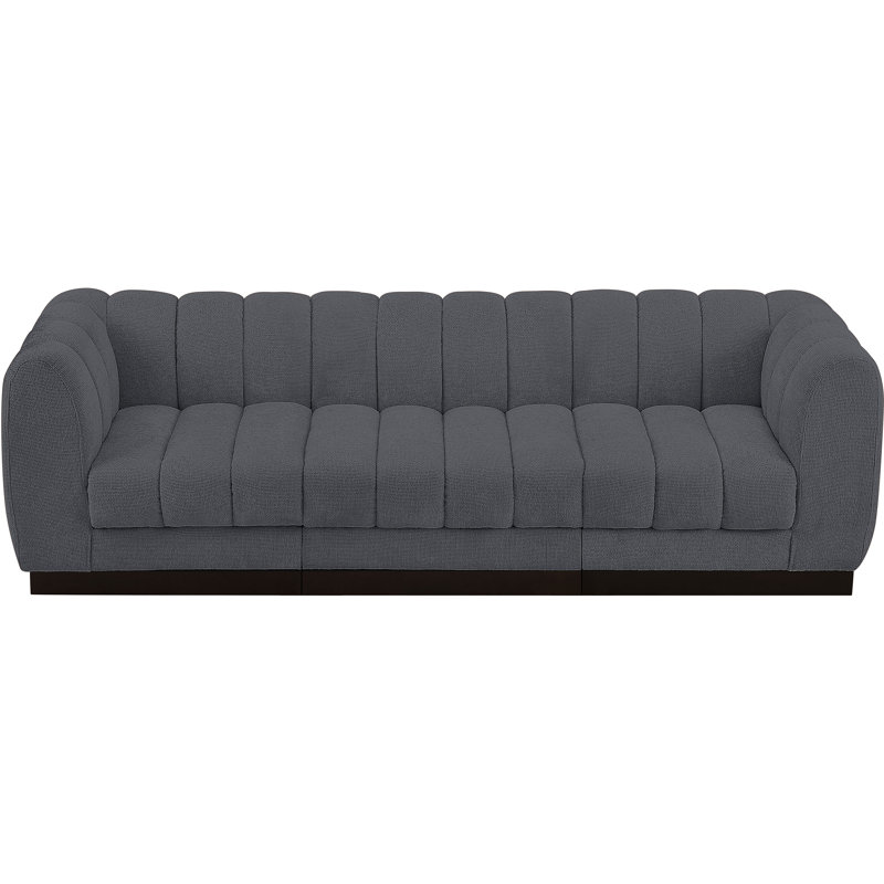 Canapé rembourré Ivena, Tissu gris chenille