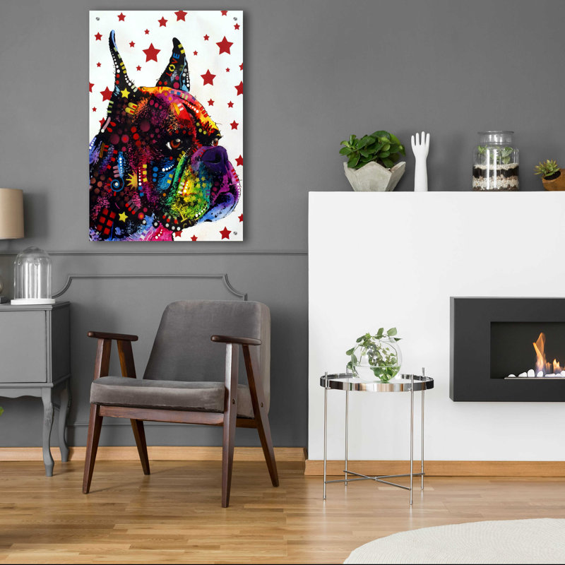 Red Barrel Studio® «Profile Boxer 2» par Dean Russo, art mural en verre acrylique, ACR-18551, H 36 po x l 24 po x P 0,2 po