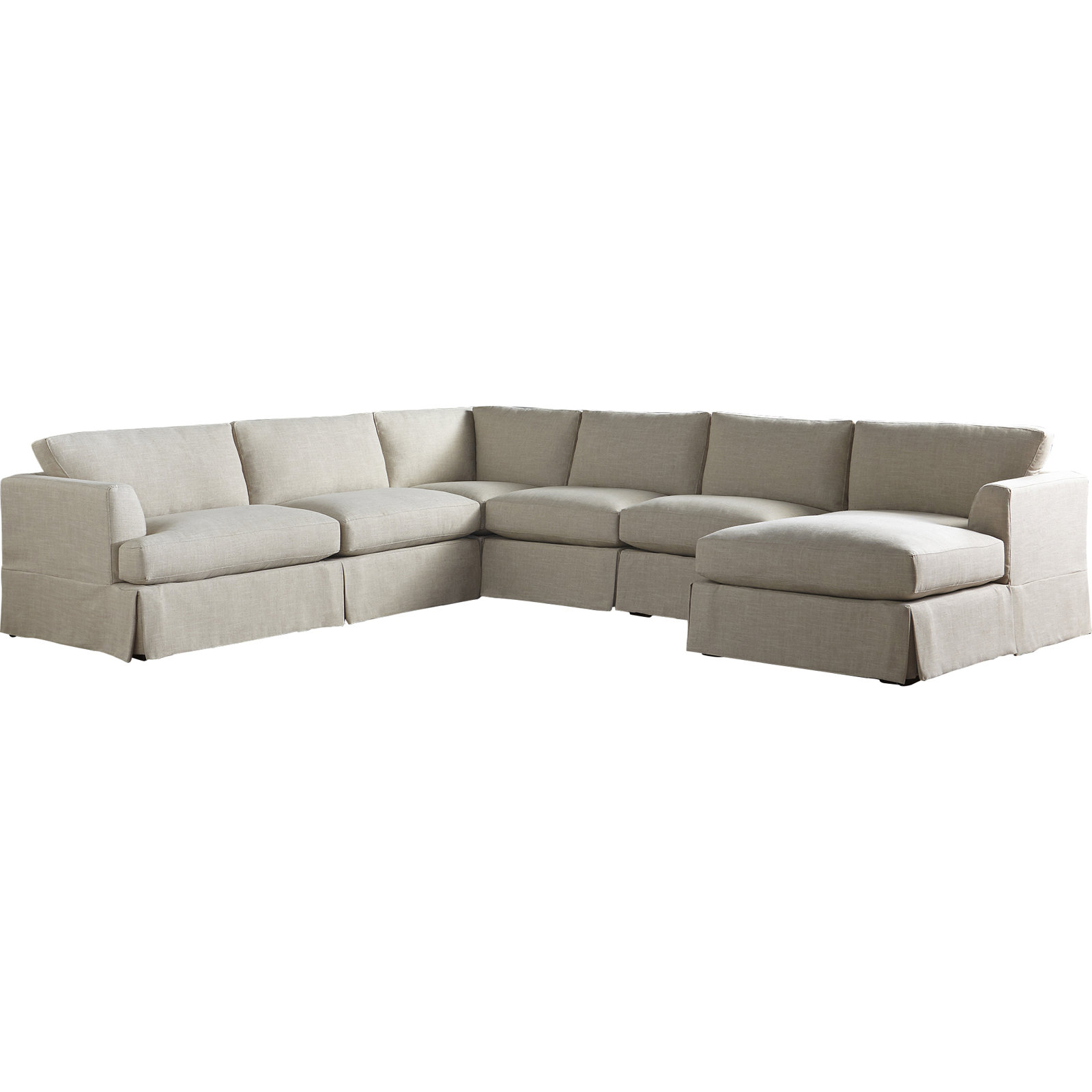 Lucia 151" W U-Shaped Sectional , Right Hand Facing, Nomad Snow Crypton® Chenille