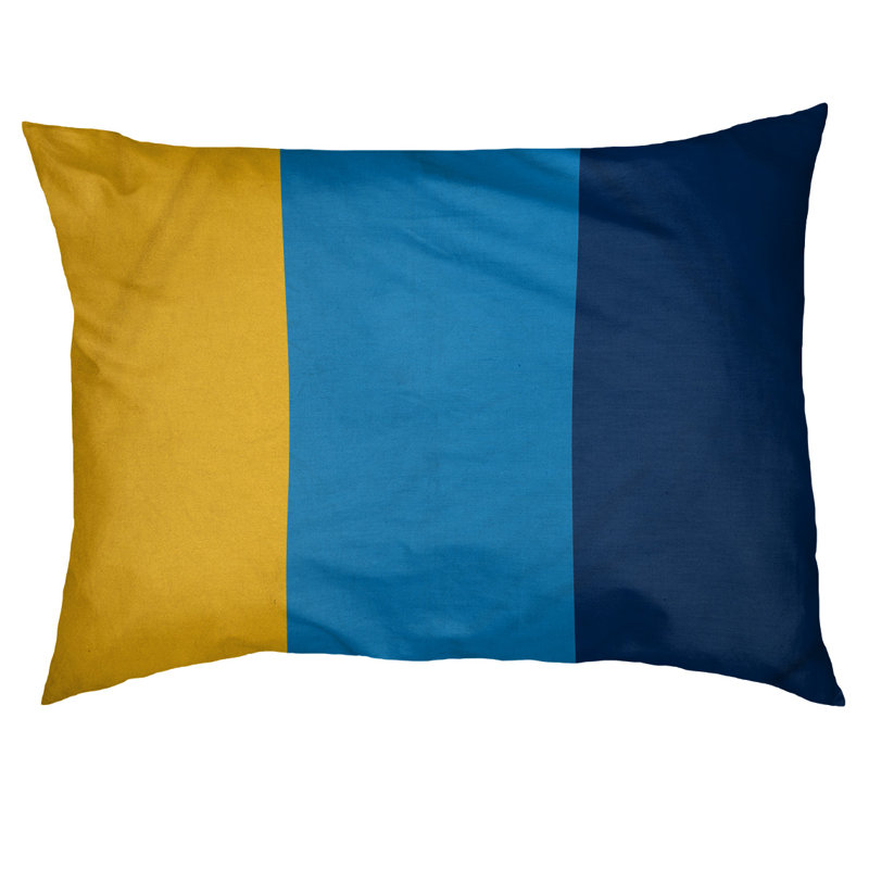 Coussin Cleveland, Petit (l 28 po x P 18 po x H 6 po), Jaune / bleu / bleu marine