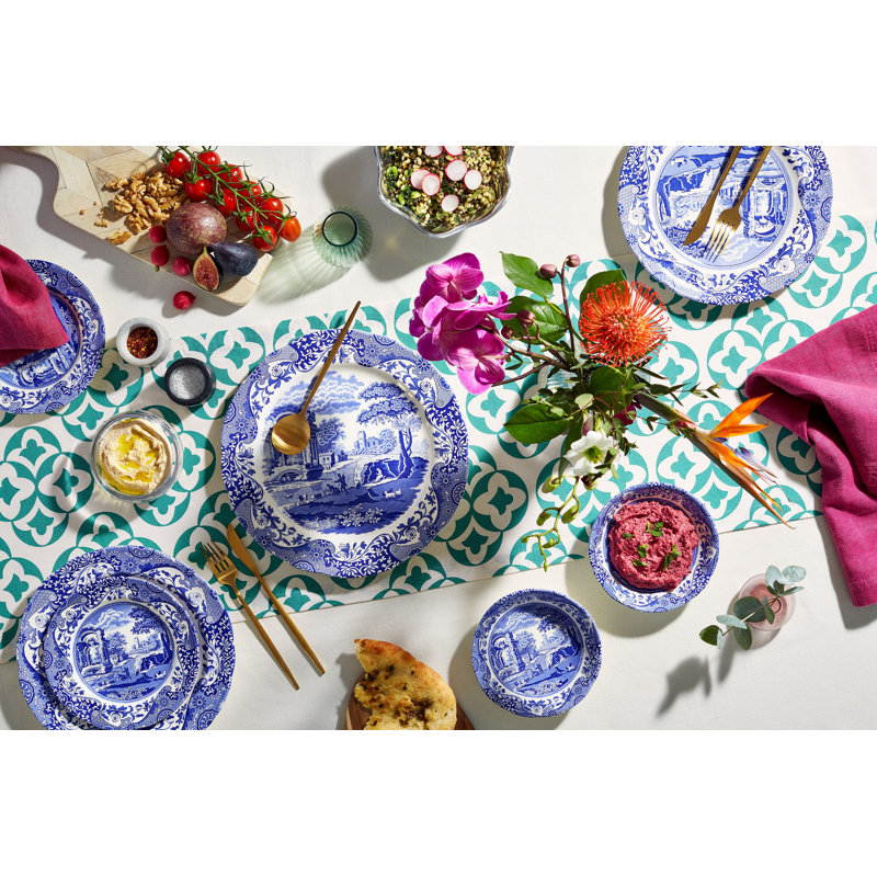 Blue and White Porcelain 12-Piece Dinnerware Set