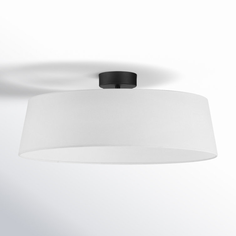 Melva Single Light Linen LED Semi Flush Mount