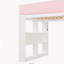 Lit mezzanine en bois massif avec barrières de sécurité en similicuir, armoire, tiroirs, étagères et éclairage DEL d'ambiance, blanc-60429925-60429924