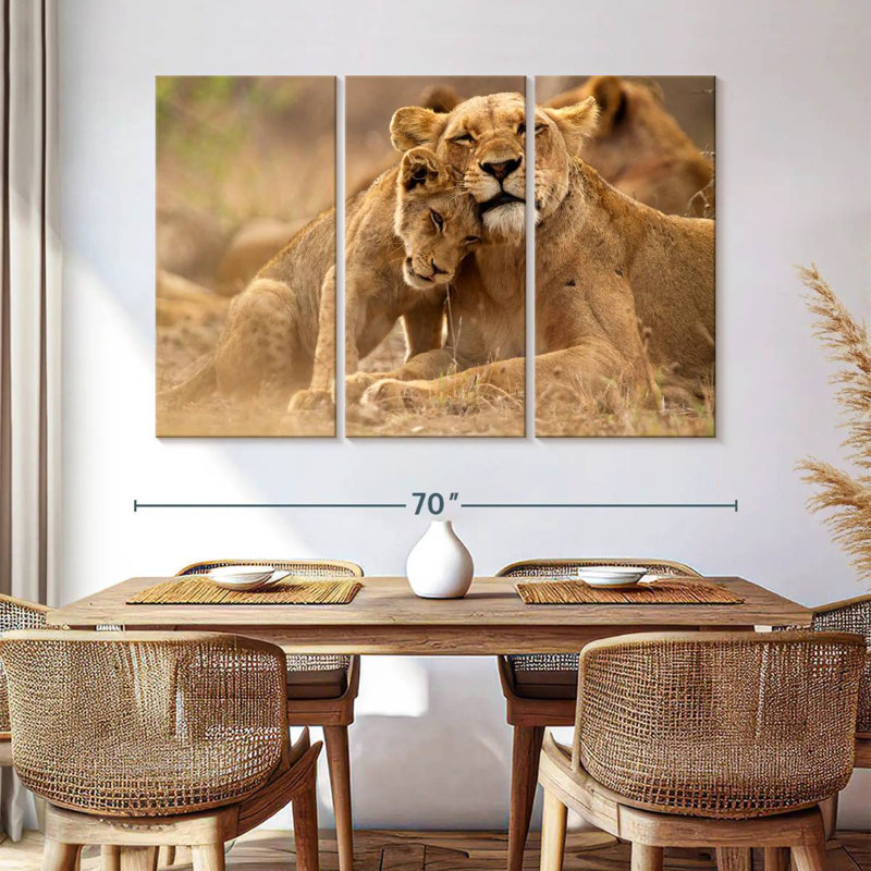 Brampt Lioness And Cub, 42" H x 65" W