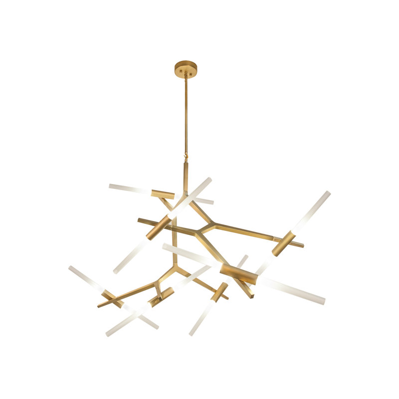 San Vicente Blvd. 14 - Light Chandelier, Brushed Brass
