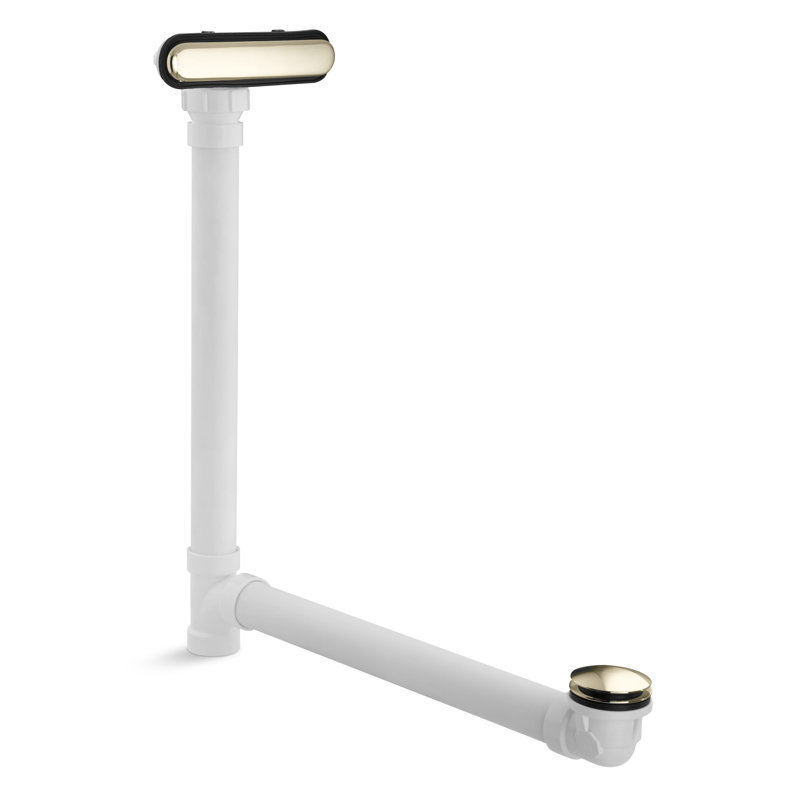Clearflo Slotted 1.5" Leg Tub Drain with Overflow, Vibrant French Gold