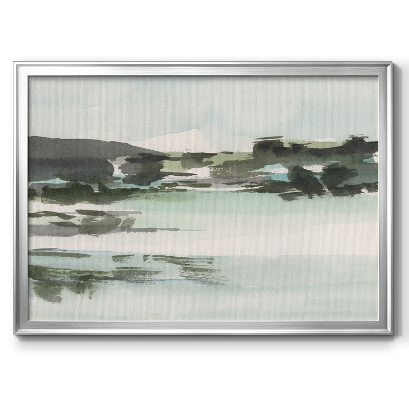 Toile tendue avec cadre Turquoise Marsh II, H 18 po x l 26 po x P 1,5 po, Argent