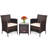 Ailith 3 Piece Rattan Seating Group with Cushions, Patio Conversation Set-167089047